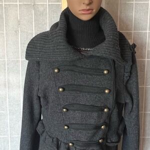 LOFT Charcoal Gray Military-Style Pea Coat